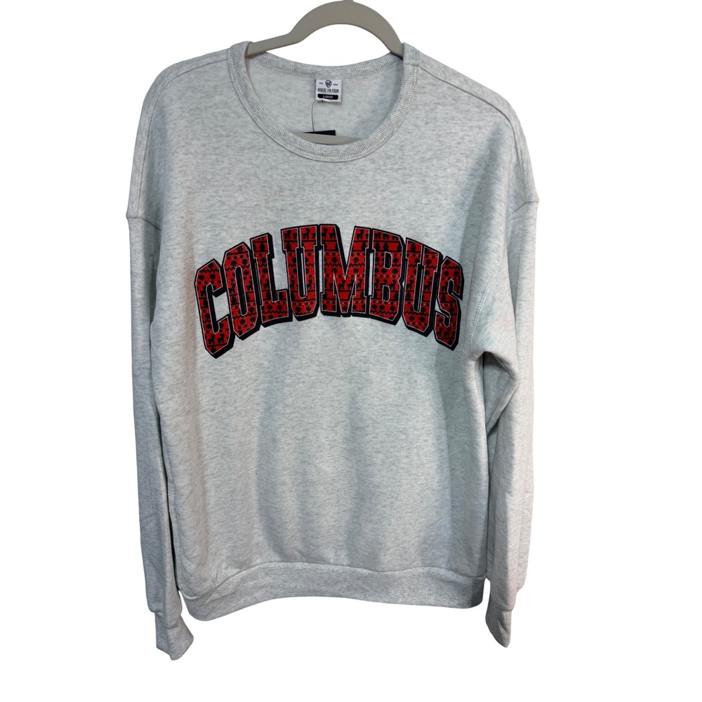 Where I'm From Sweatshirt Columbus Ohio Holiday Graphic Men's Large Gray